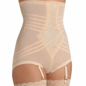 NEW Rago Shapewear High Waist Panty Girdle with Detachable Garters XL 6109 Beige